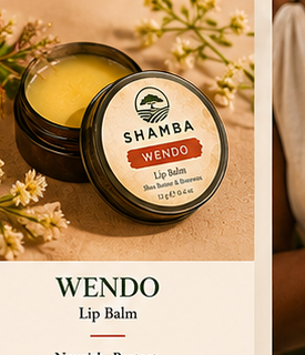 Open tin of WENDO lip balm with white flowers